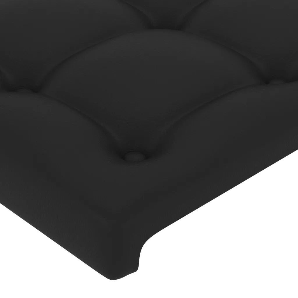 Testiera | Testata a LED Nera 100x5x118/128 cm in Similpelle