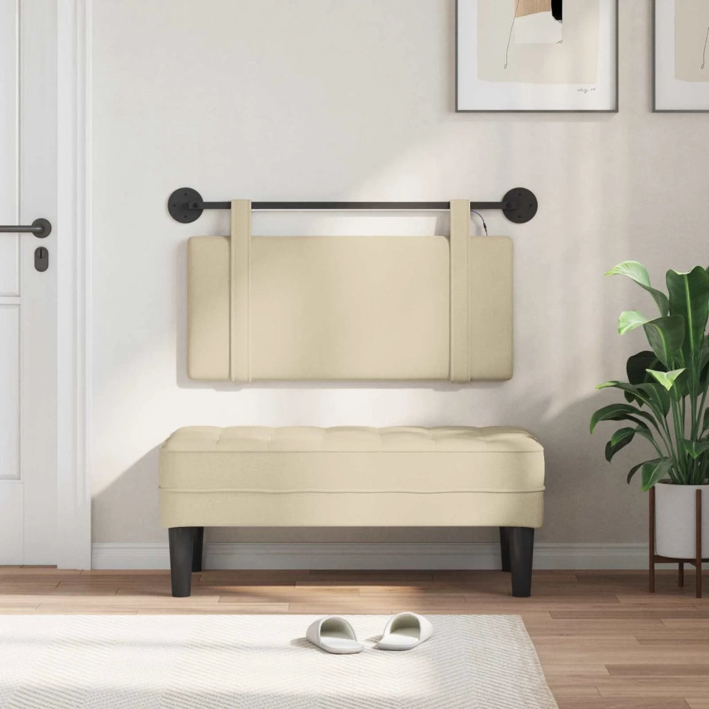 Testiera | Testata sospesa Con luce LED Crema Tessuto