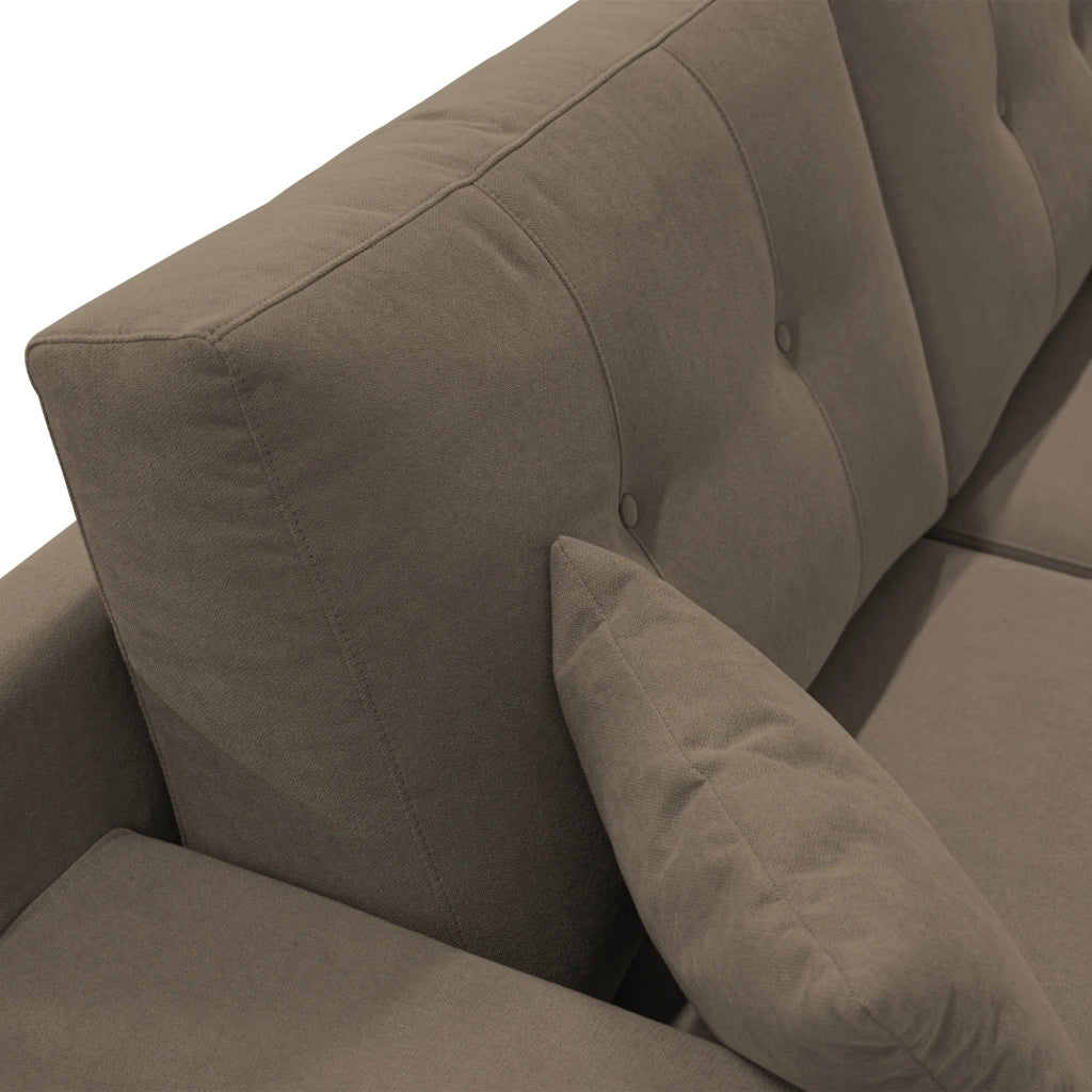 Danish Divano moderno in tessuto morbido impermeabile T02 166 cm marrone
