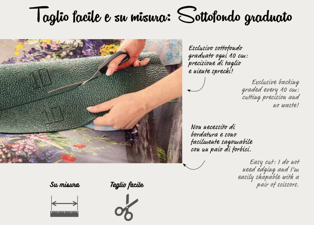 Tappeto Passatoia Cucina Antiscivolo Stampa Digitale Sprinty Varie Fantasie - 52x50 - Profumo