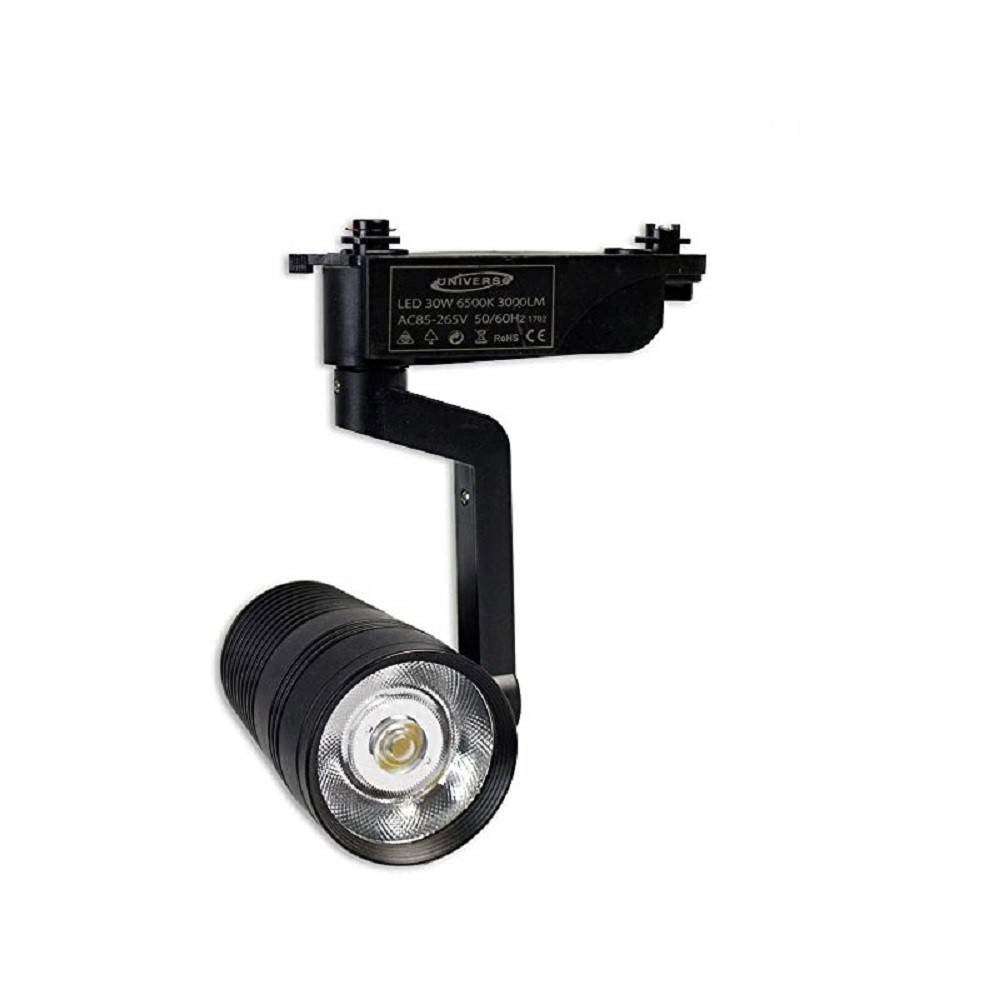 Trade Shop - Faretto A Binario Pista 20 Watt Nero Luce Fredda Naturale Calda 2 Poli F-20w8h - -bianco Freddo      -