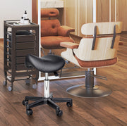 Sgabello ergonomico girevole con ruote nero