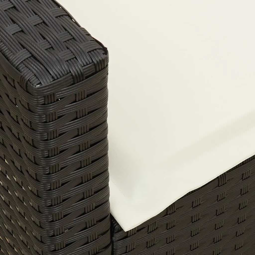 Set Divani da Giardino 4 pz con Cuscini Nero in Polyrattan 3365338