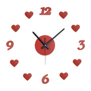 Orologio da parete decorativo romantico personalizzabile finitura originale diametro regolabile in plastica rossa 13_0013275