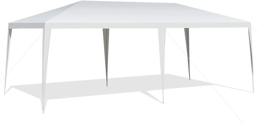 Tendone per Feste 3 M x 6 M, Gazebo da Giardino con Struttura in Metallo, Impermeabile e Protezione UV, per Feste, Barbecue, Giardino e Spiaggia, Bianco