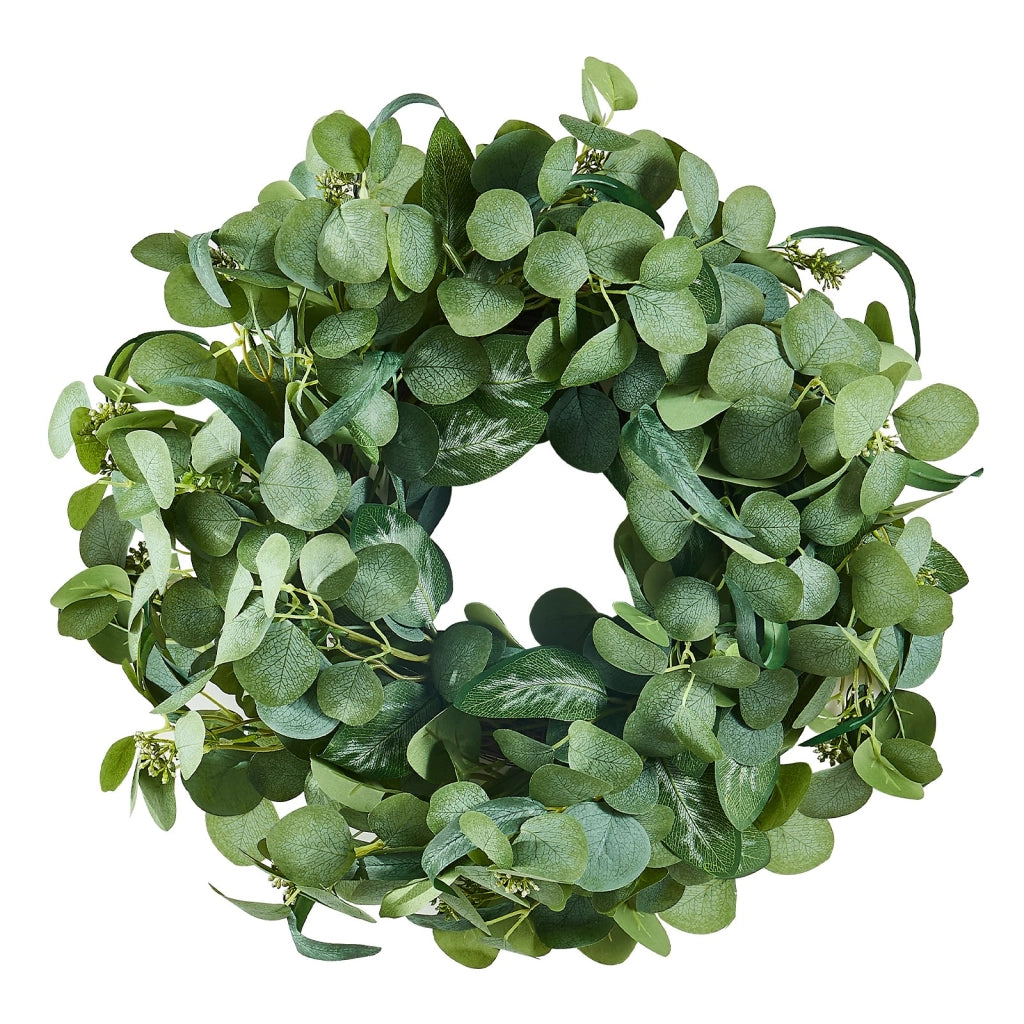 Ghirlanda Decorativa Artificiale WA53355 66,04 cm Verde con Foglie di Eucalipto e Bacche per Parete e Casa Resistente Facile da Montare