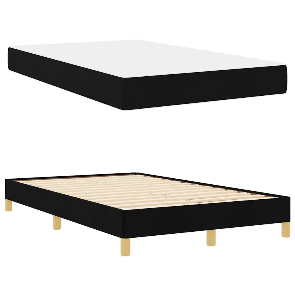 Letto a molle con materasso Nero 120 x 190 cm Tessuto
