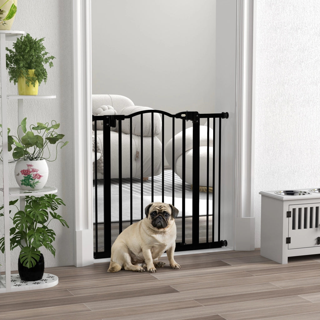 Cancelletto per Cani Estensibile ¨C Minimal ¨C Nero, Metallo e Plastica, 74-87x78 cm