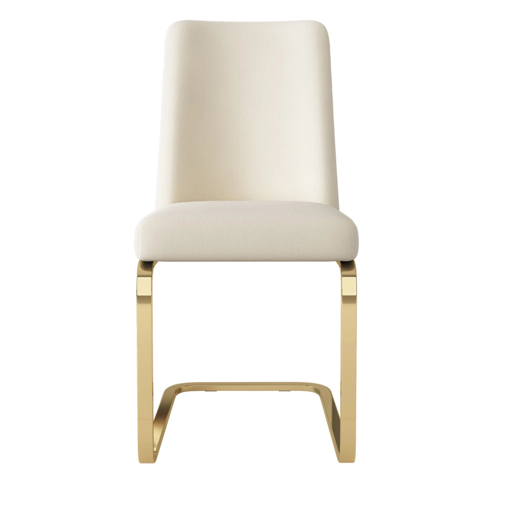 SEDIA da pranzo in velluto beige, set da 6 pezzi