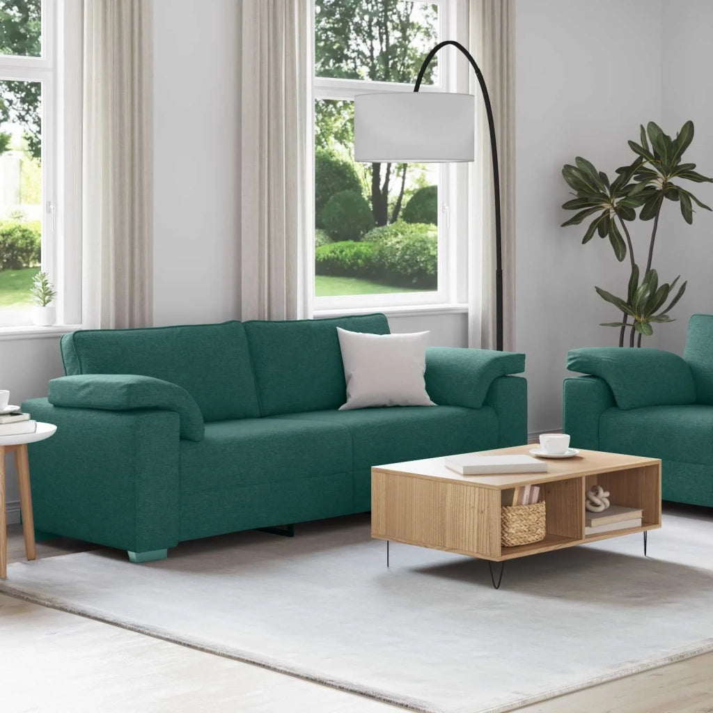Divano 2 pcs Verde Scuro 219 x 80 x 82 cm Tessuto 3324745