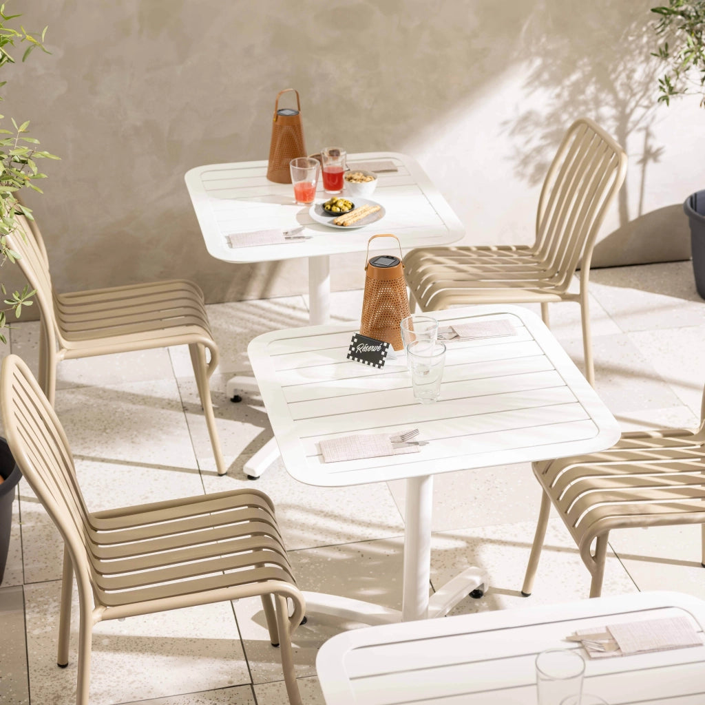 Oviala - Sedia da giardino di design in alluminio tortora