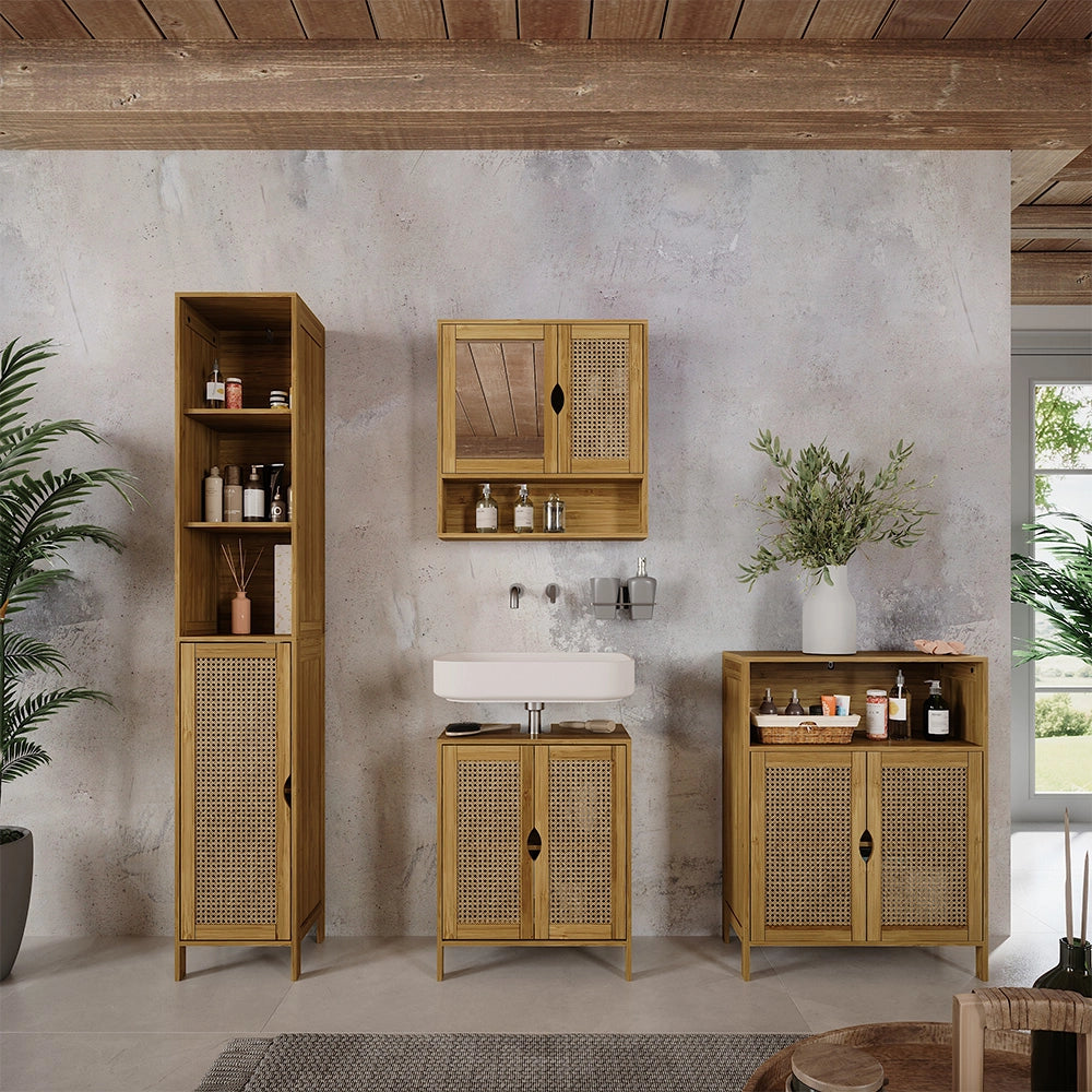Vicco Mobile sottolavabo per bagno Bambù 48 x 60 cm