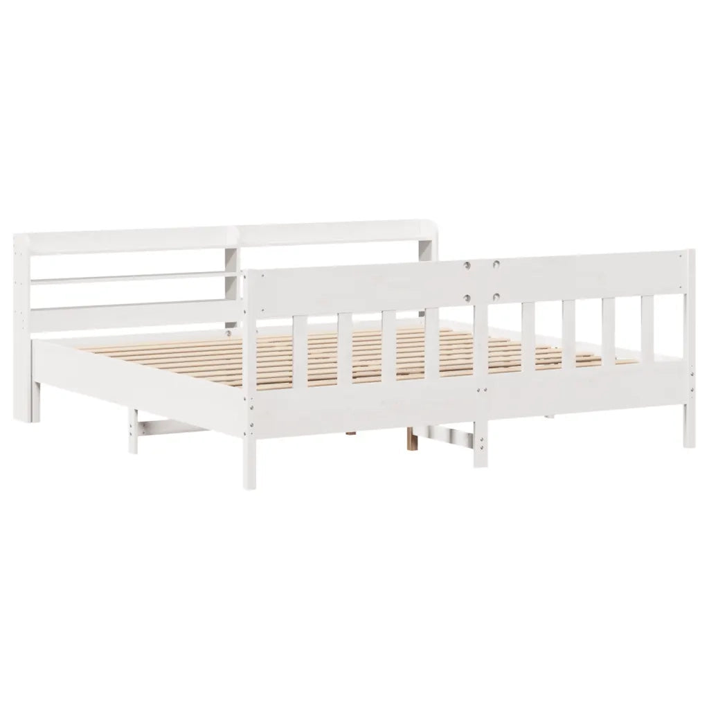 Letto senza Materasso-Struttura Letto Bianco 180x200 cm Legno Massello di Pino 925885