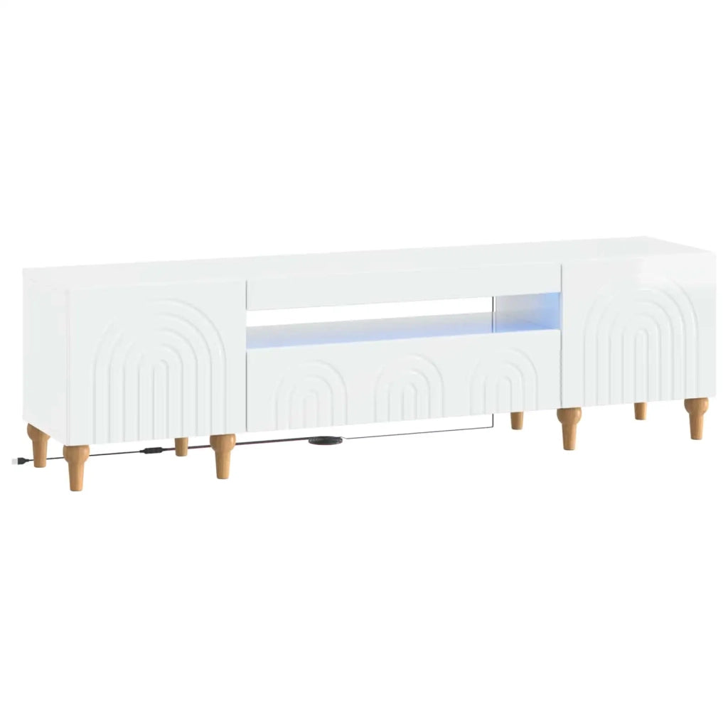 Mobile TV LED ALKMAAR 153 x 35 x 43 cm Bianco Lucido 896249