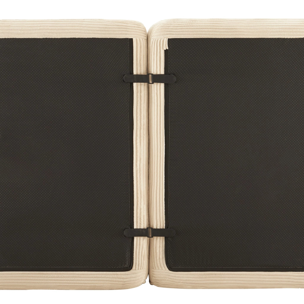 Divano Modulare a U con Ottoman ¨C MINIMAL ¨C Velluto a Coste, Beige, 2 Posti