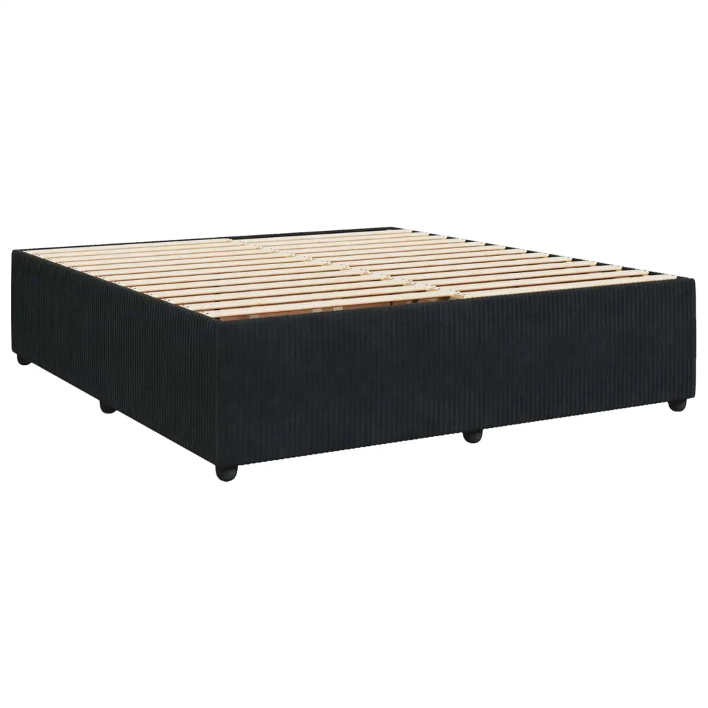 Letto box spring con materasso Nero 200 x 200 cm Velluto 3454681