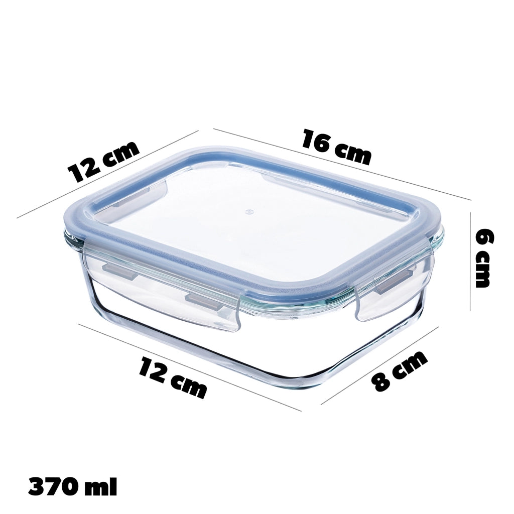 Set di contenitori per alimenti in vetro KADAX, contenitori in vetro con coperchio, portapranzo, 3 pezzi