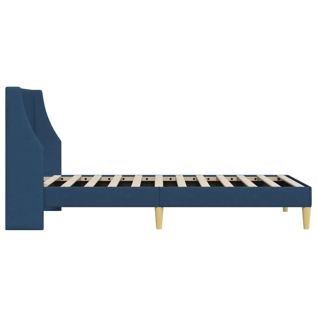 Letto singolo | Letto per adulti | Struttura del letto Tinta unita Blu 90 x 200 cm Tessuto