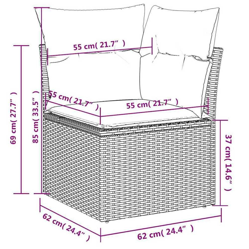 Garden Corner Sofa With Cushions Beige Poly Rattan