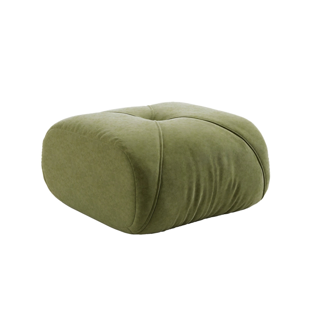 Divano modulare ergonomico in ciniglia verde