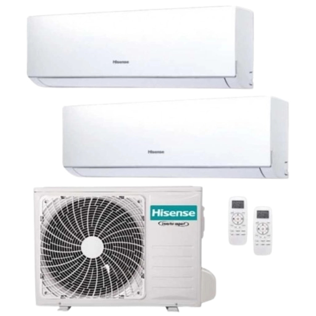 Climatizzatore Condizionatore Hisense Hi Comfort Wifi R32 Dual Split Inverter 9000 + 9000 BTU con U.E. 3AMW52U4RJC Classe A++/A+