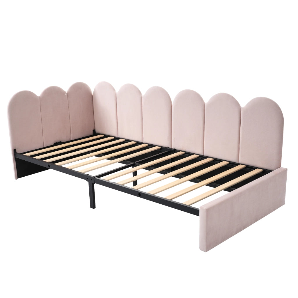 Letto singolo 90x190 cm rosa con due cassetti