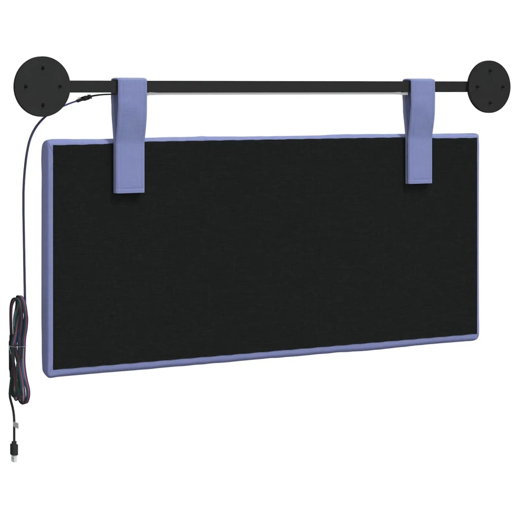 Testiera | Testata sospesa Con luce LED Blu jeans Tessuto