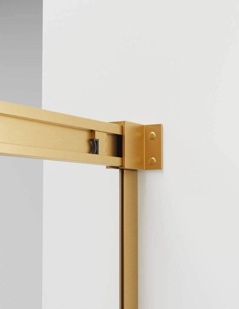 Box doccia THALASSA (BASIC) 1+1 con lato fisso laterale 130x90 cm Oro vetro trasparente