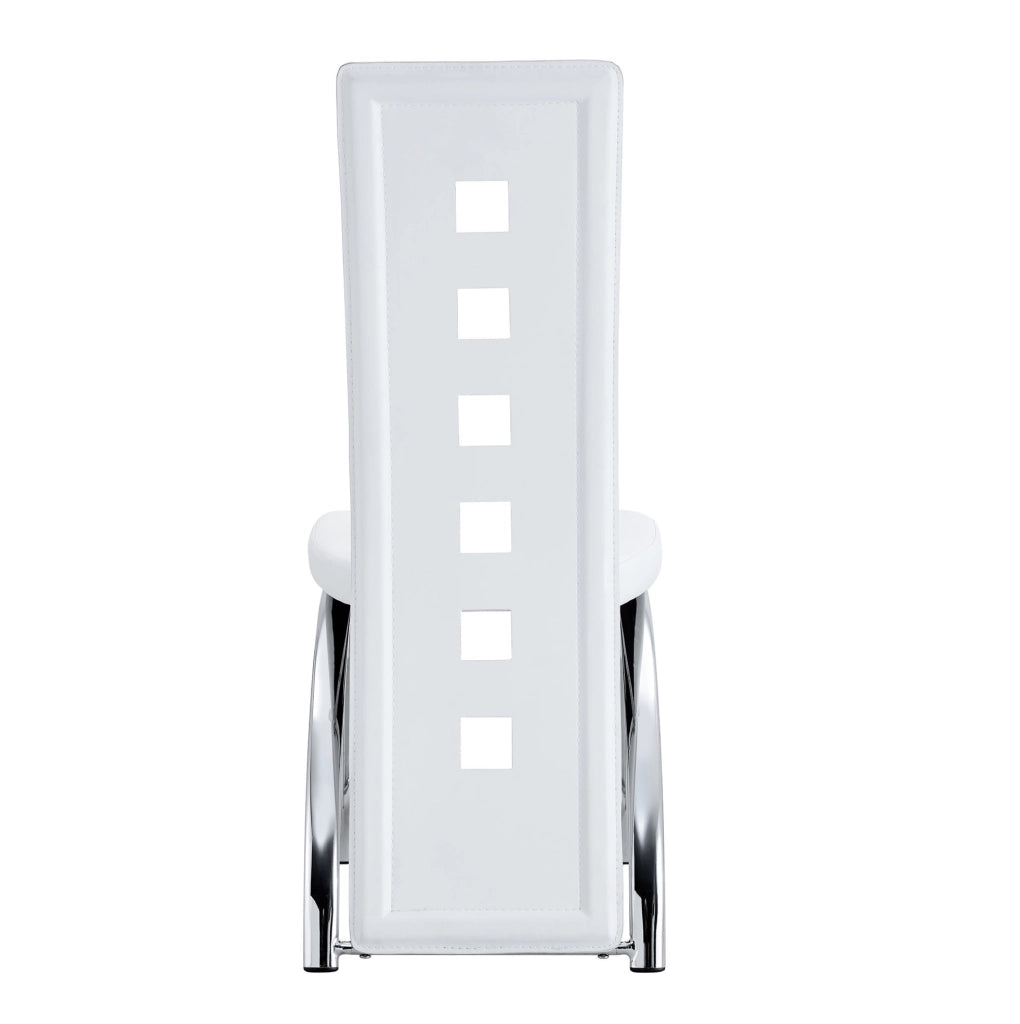 SEDIA da pranzo Set da 2 pezzi 102,5 cm PU bianco e metallo argento