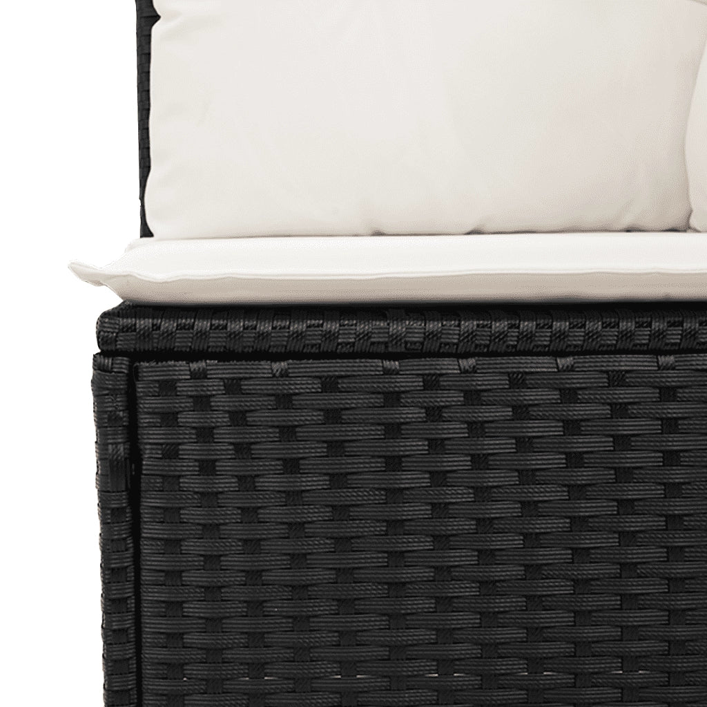 Set Divani da Giardino con Cuscini 7pz Nero Polyrattan 3252833