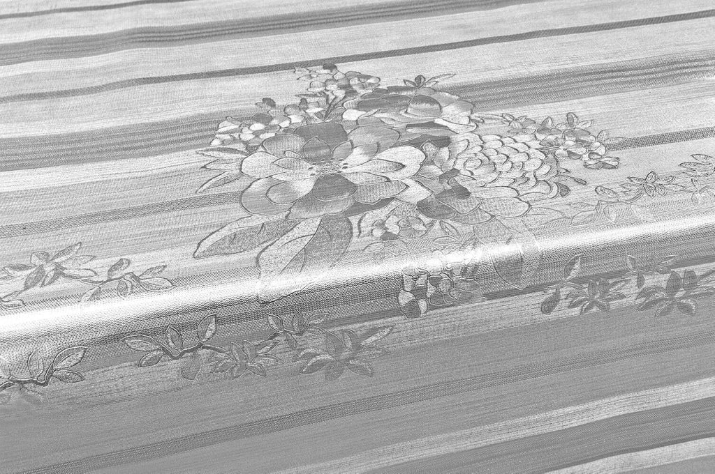 Tovaglia Cucina Antimacchia 140x300 Cm Metallizzata Lucida Grigia Copritavolo Pvc Decorato Dis_B