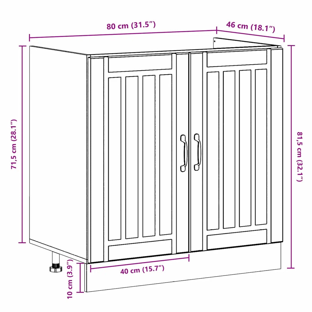 Mobiletto per Lavabo | Armadio Lavabo Lucca 2 pz Nero Legno multistrato