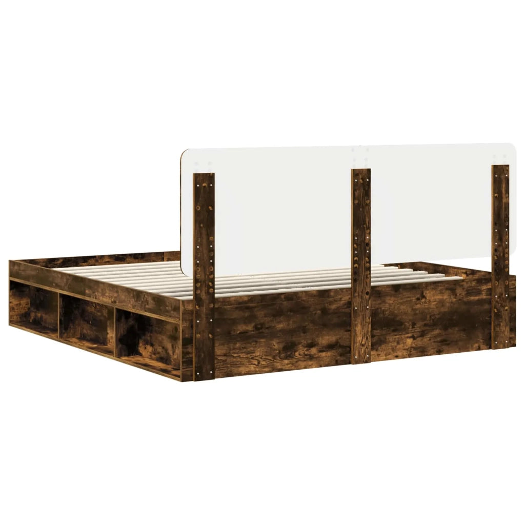 Letto matrimoniale | Letto per adulti | Struttura del letto Rovere fum¨¦ 180 x 200 cm Pino massello