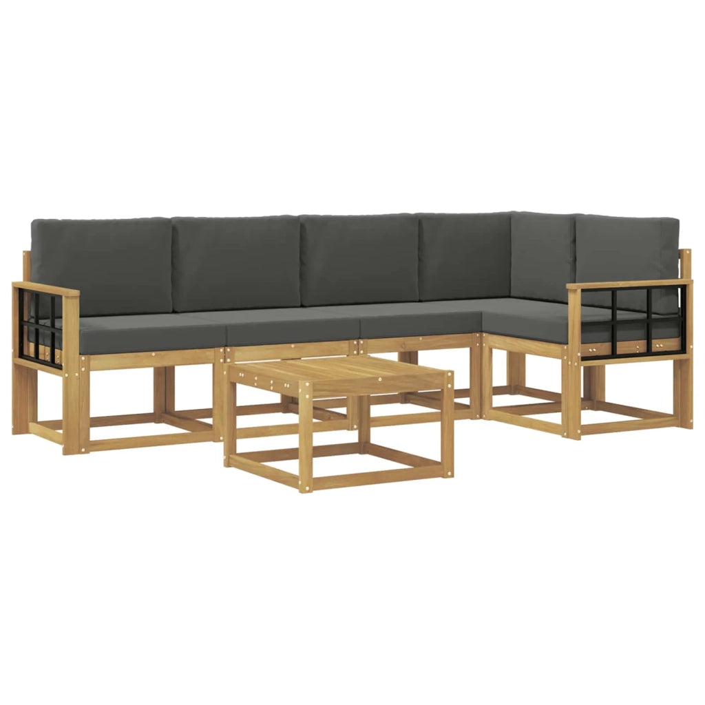 Set di divani da esterno 6 pz Bianco e Antracite 3387676