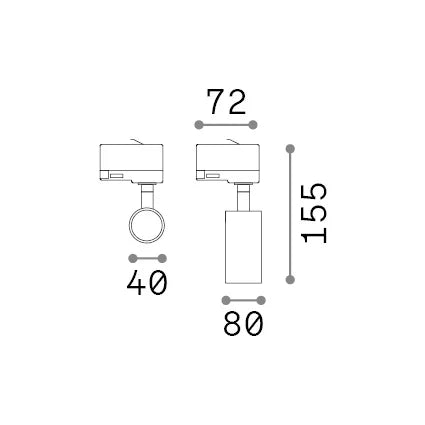 Faretto A Binario Dynamite 28W Bianco Dimmerabile Ideal Lux