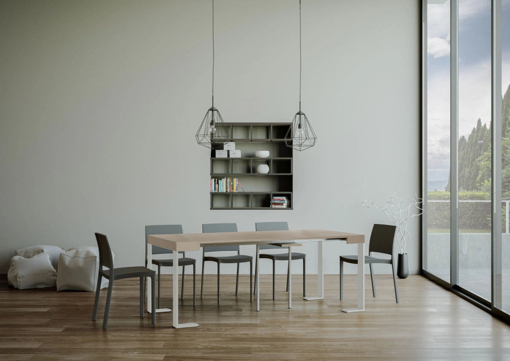 Consolle Allungabile 90-300x40x77 cm Tecno Cashmere Telaio Bianco