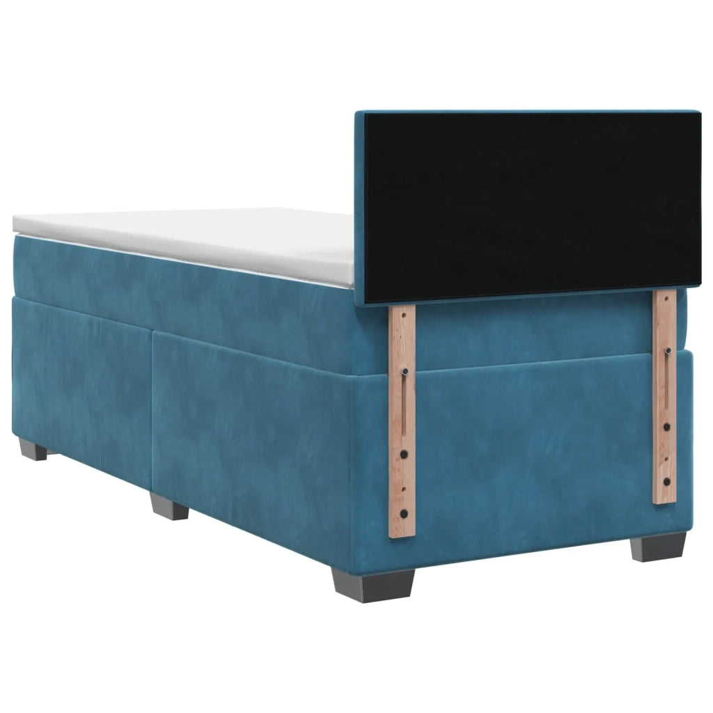 Letto con Box Spring, Materasso e LED Blu 90 x 200 cm Velluto 3452112