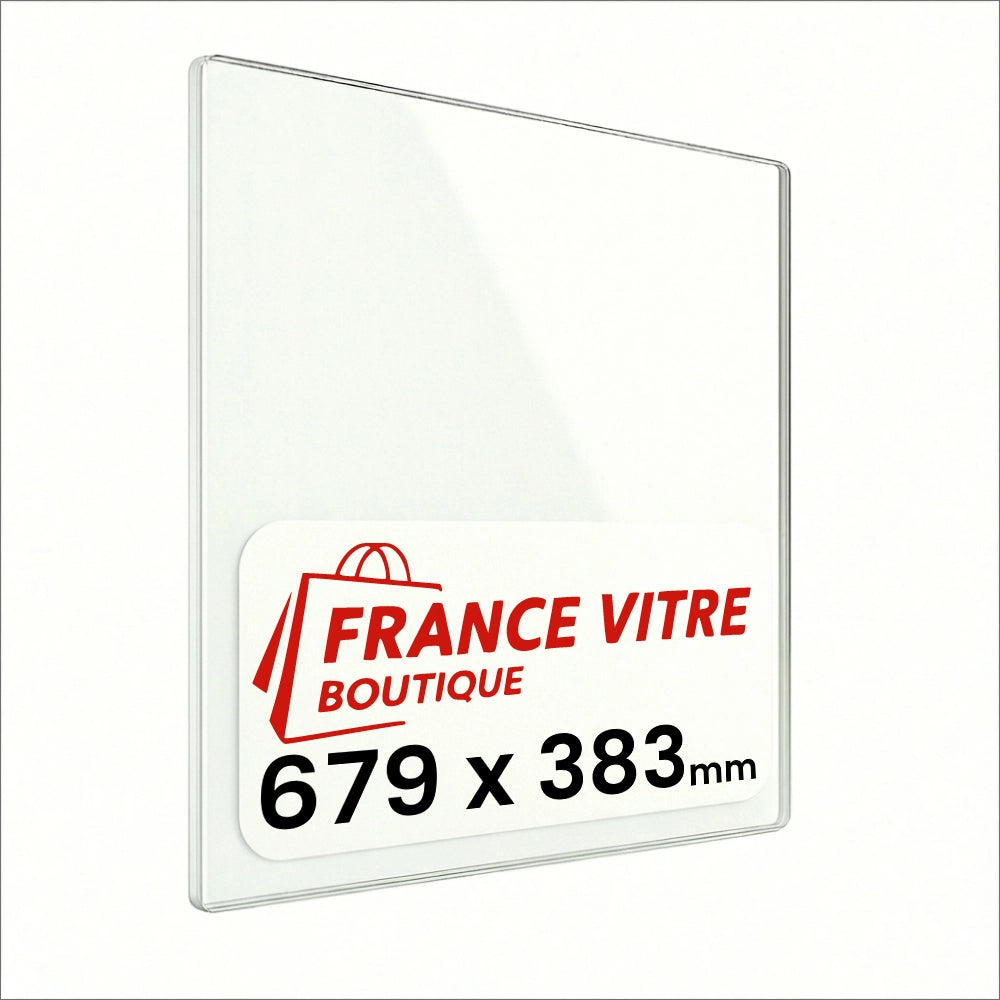 679 x 383 x 4 mm - Vetro per stufa a legna - vetro camino di ricambio - vetro per caminetto resistente al fuoco - France Vitre