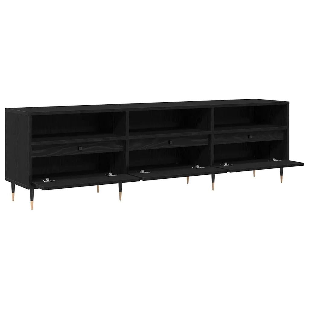 Mobile TV | Armadietto TV | Mobile Porta TV Rovere Nero 150 x 30 x 45 cm Legno multistrato