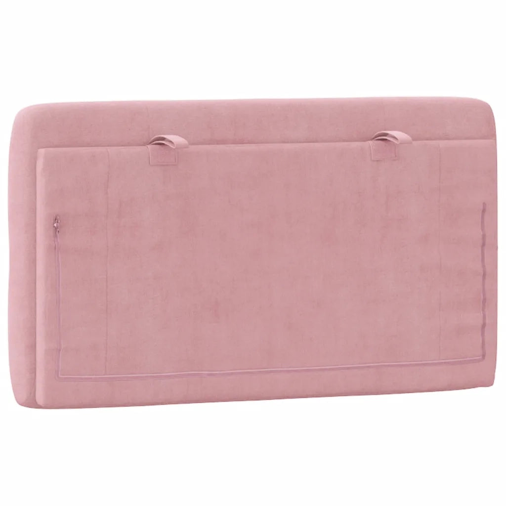 Coussin de tête de lit rose 90 cm velours