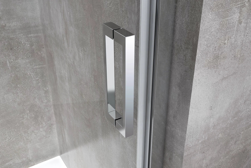 Porta doccia vetro 6 mm per installazione in nicchia Altezza 190 cm installazione reversibile cm 130-135