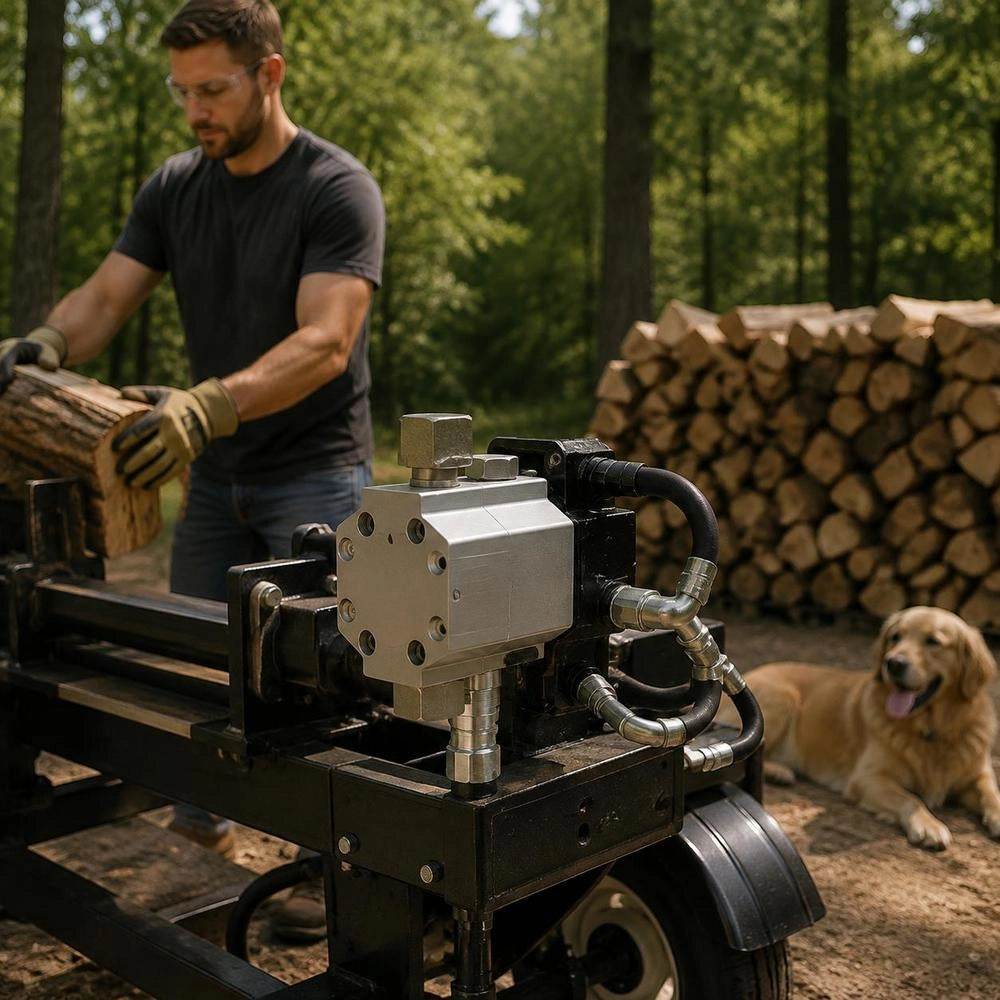Hydraulic Log Splitter Pump Set, 60.6 L/min, 2-stage 276 Bar Aluminum Hydraulic Gear Pump, With Valve 2.54 Cm Inlet 1.27 Cm NPT Outlet 3600 Rpm, For Small Motor Mounting Log Splitters