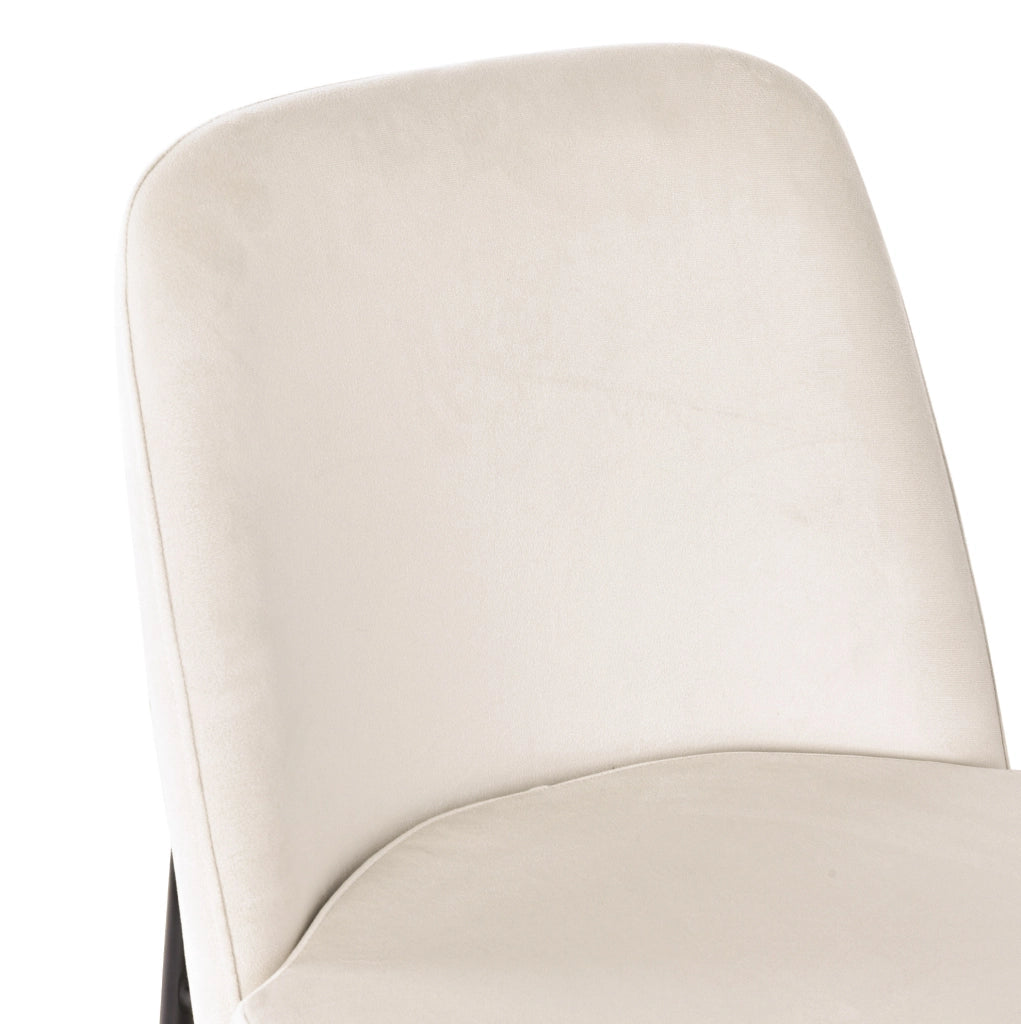 Sedie da sala da pranzo beige – set da 4, velluto