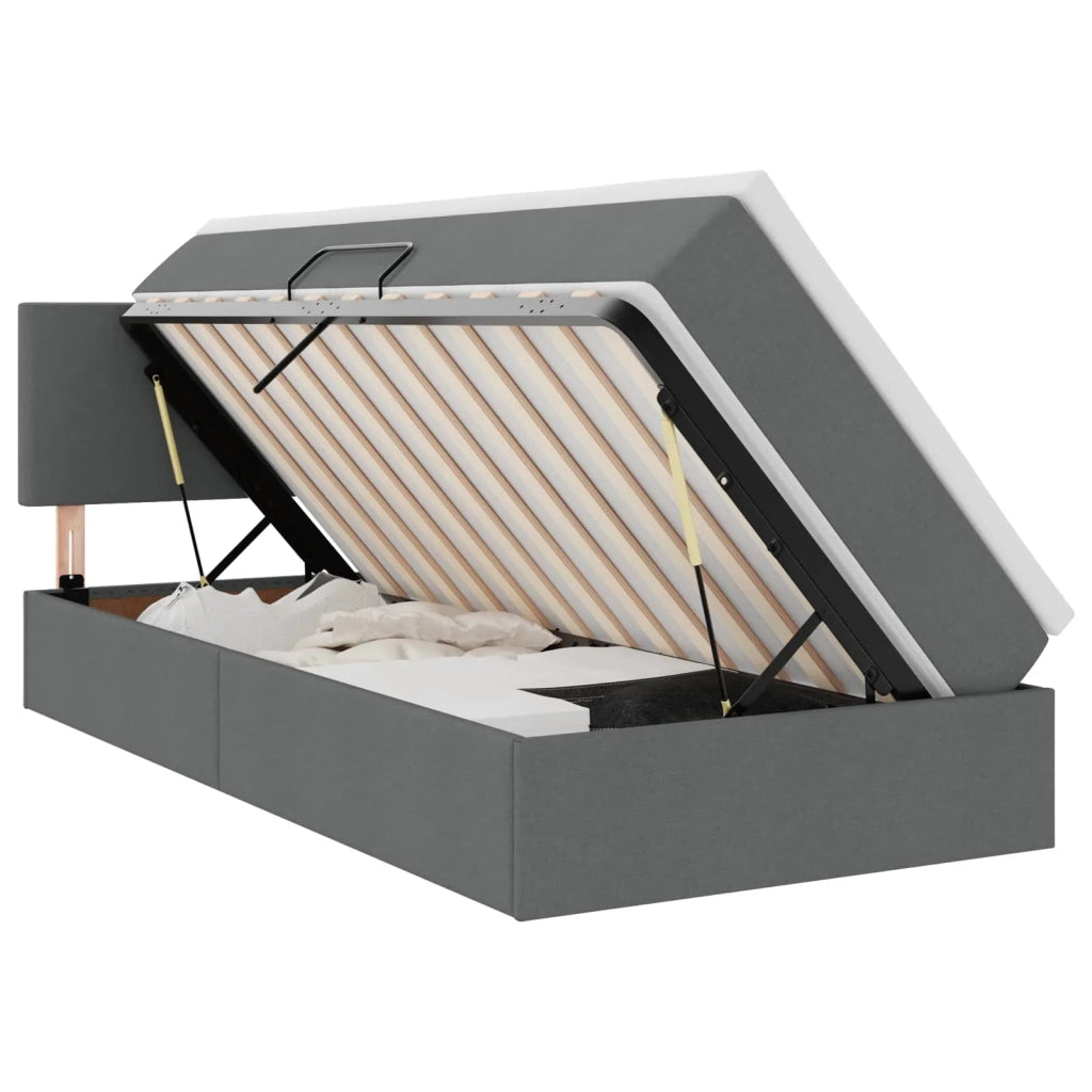 Letto con contenitore e materasso Grigio scuro 100 x 200 cm 3370426