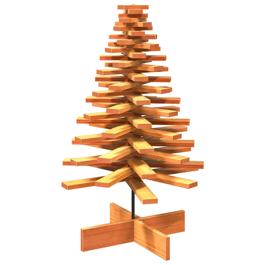Albero di Natale | Decorazioni natalizie Marrone Cera 100 cm in Legno Massello di Pino