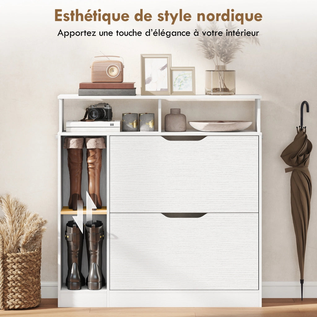 Scarpiera con ante, cassetti e ripiani ¨C Minimal ¨C bianco