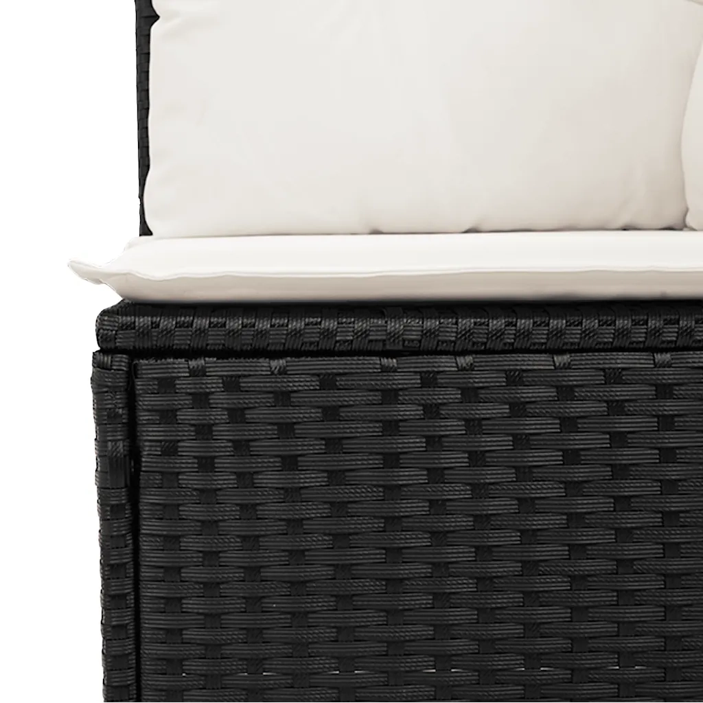 Set Divani da Giardino 10pz con Cuscini in Polyrattan Nero 3326857