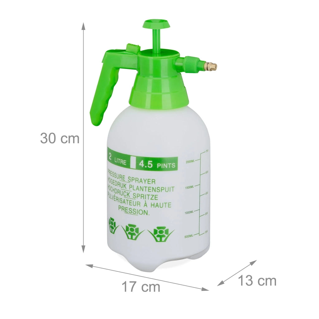 Spruzzatore manuale da giardino 30 x 17 x 13 cm ugello regolabile in plastica verde 13_0011813