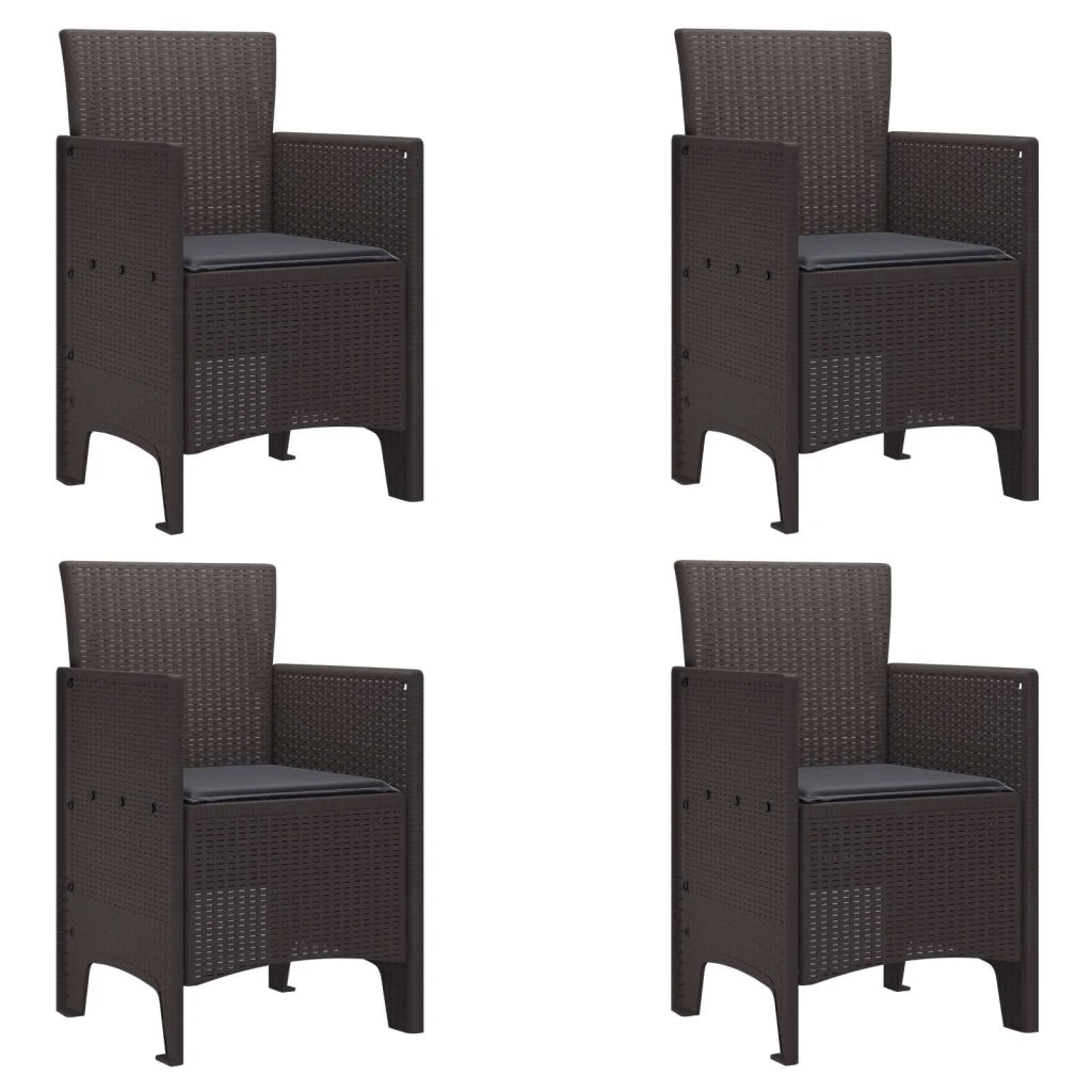 Sedia da Giardino 4 pcs Marrone 53 x 49 x 85 cm Polipropilene