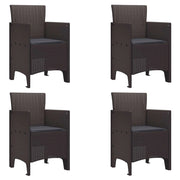 Sedia da Giardino 4 pcs Marrone 53 x 49 x 85 cm Polipropilene